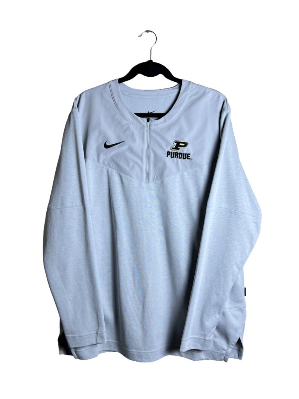 Nike Purdue University Quarter Zip Pullover Gray XL On-Field